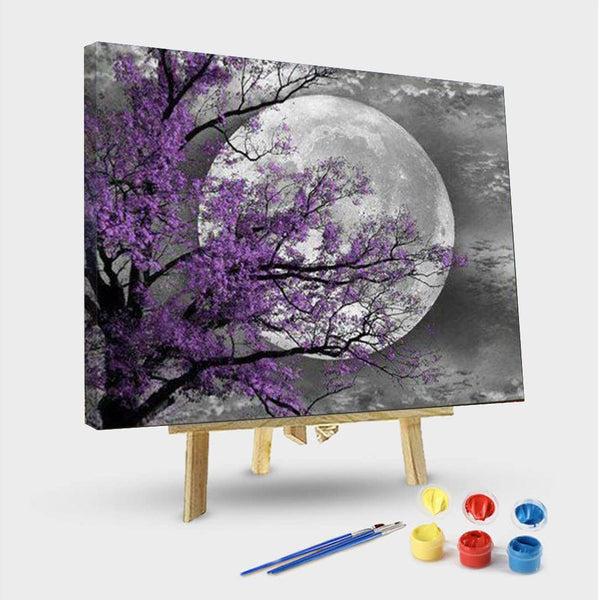 paintingnumberart 16"x20"/40x50cm / Without frame Paint By Numbers Kit – Flower Tree Moon