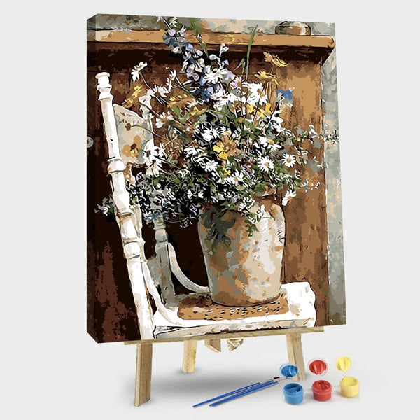 paintingnumberart 16"x20"/40x50cm / Without frame Paint By Numbers Kit – Flowers in an old Vase