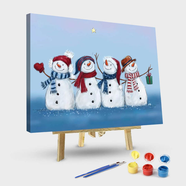 paintingnumberart 16"x20"/40x50cm / Without frame Paint By Numbers Kit-Four Snowmen