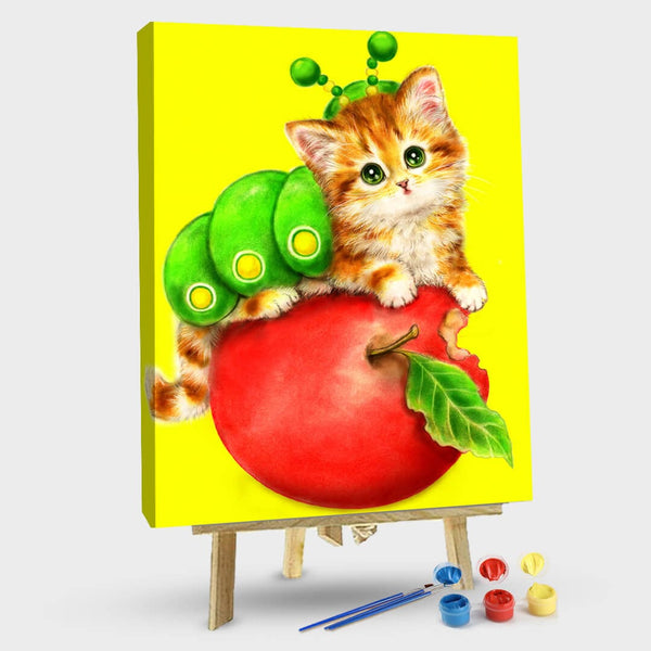 paintingnumberart 16"x20"/40x50cm / Without frame Paint By Numbers Kit- Fruit cat