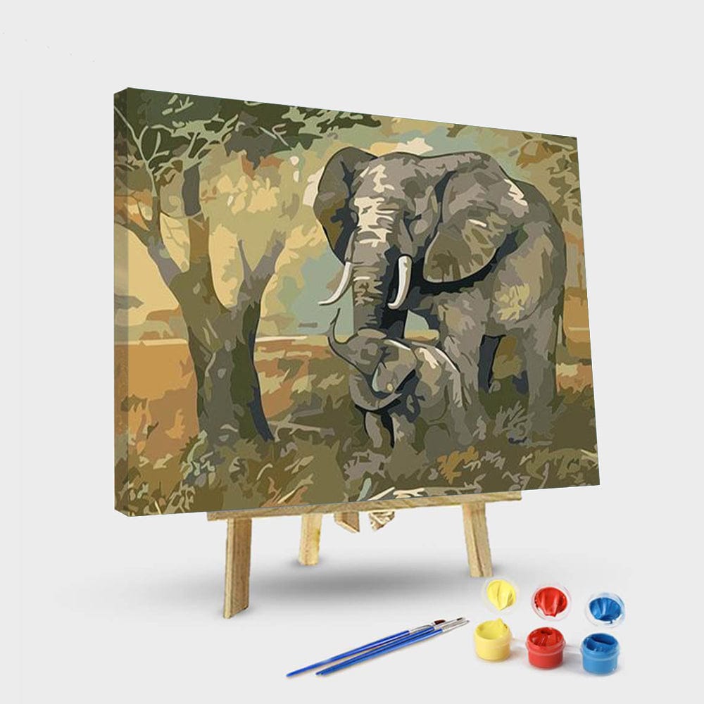 paintingnumberart 16"x20"/40x50cm / Without frame Paint By Numbers Kit – Gentle Touch Elephant