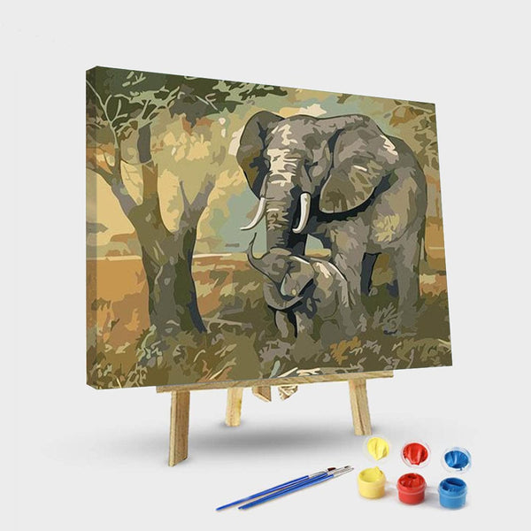 paintingnumberart 16"x20"/40x50cm / Without frame Paint By Numbers Kit – Gentle Touch Elephant