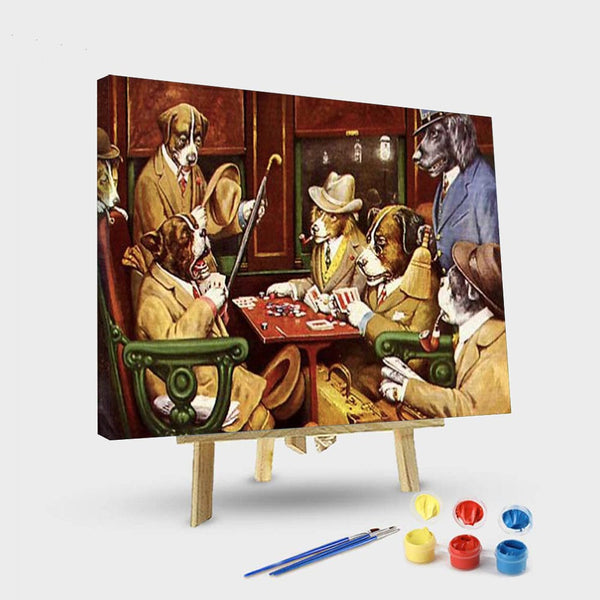paintingnumberart 16"x20"/40x50cm / Without frame Paint By Numbers Kit – Gentlemen’s Dogs