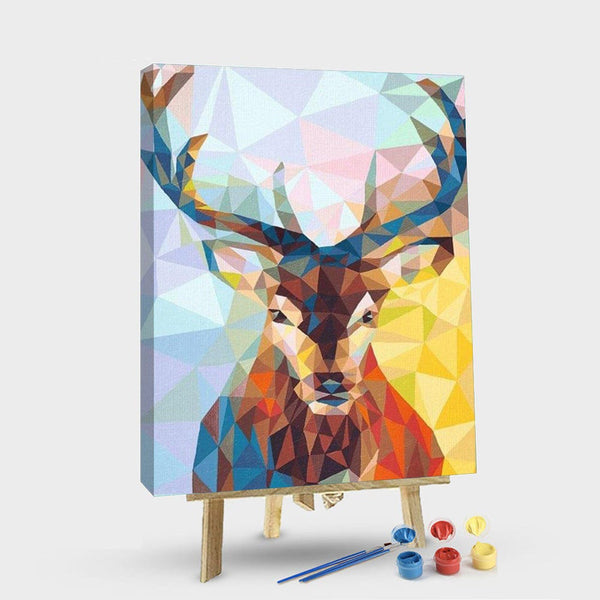 paintingnumberart 16"x20"/40x50cm / Without frame Paint By Numbers Kit – Geometric Deer – Animals Paint By Number