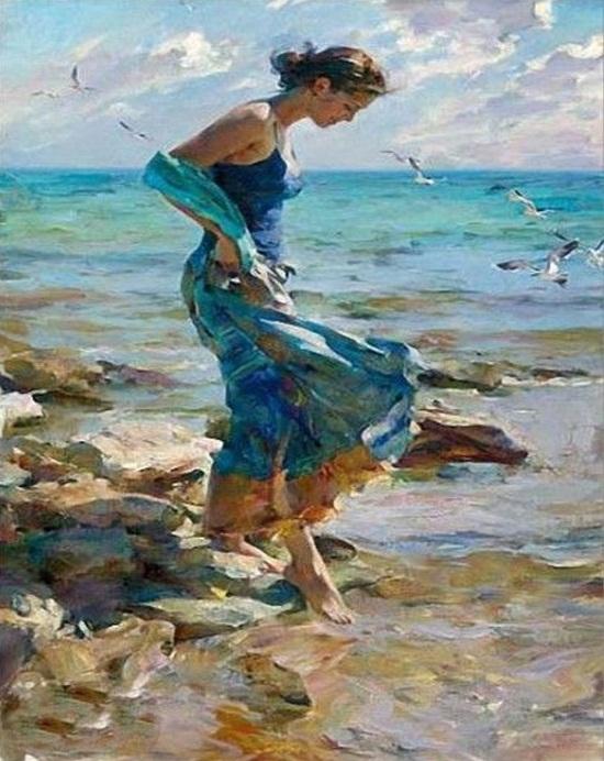 paintingnumberart 16"x20"/40x50cm / Without frame Paint By Numbers Kit – Girl Figure Painting Modern