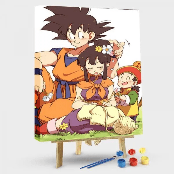 paintingnumberart 16"x20"/40x50cm / Without frame Paint by Numbers Kit-Goku and Chichi