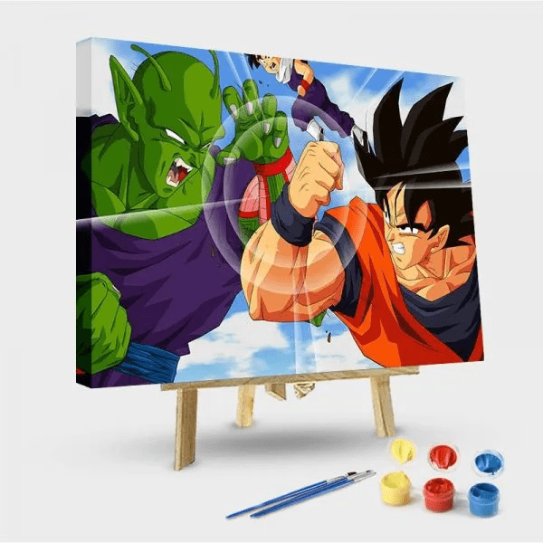 paintingnumberart 16"x20"/40x50cm / Without frame Paint by Numbers Kit-Goku Vs Piccolo Jr.