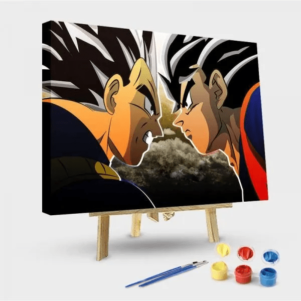 paintingnumberart 16"x20"/40x50cm / Without frame Paint by Numbers Kit-Goku Vs Vegeta