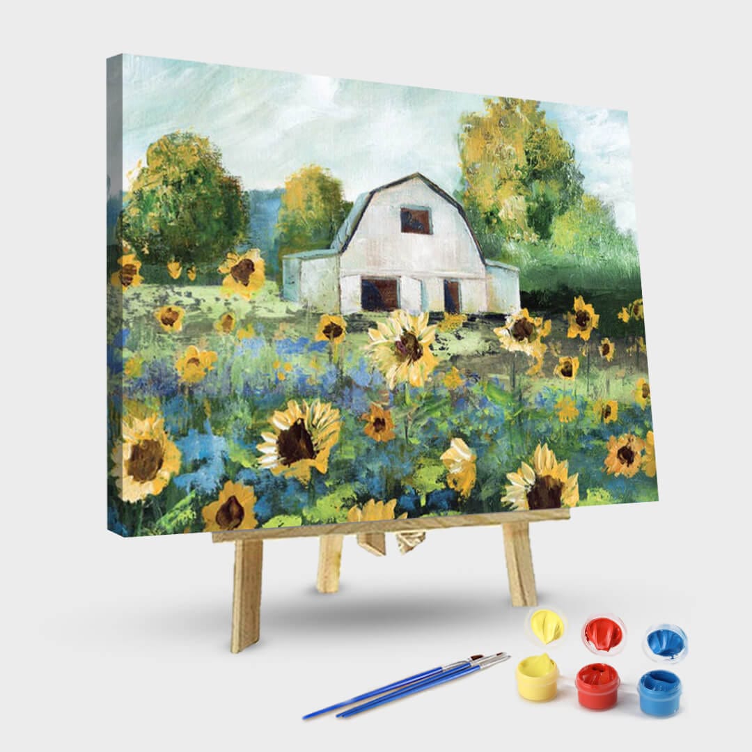 paintingnumberart 16"x20"/40x50cm / Without frame Paint By Numbers Kit-Guardian – Sunflower Barn