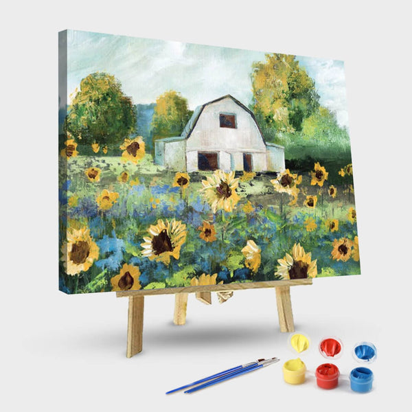 paintingnumberart 16"x20"/40x50cm / Without frame Paint By Numbers Kit-Guardian – Sunflower Barn