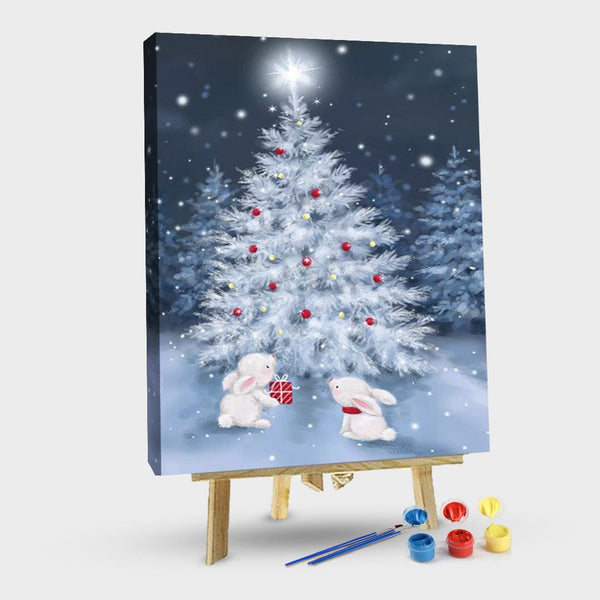 paintingnumberart 16"x20"/40x50cm / Without frame Paint By Numbers Kit-Guardian – Tree With Rabbits