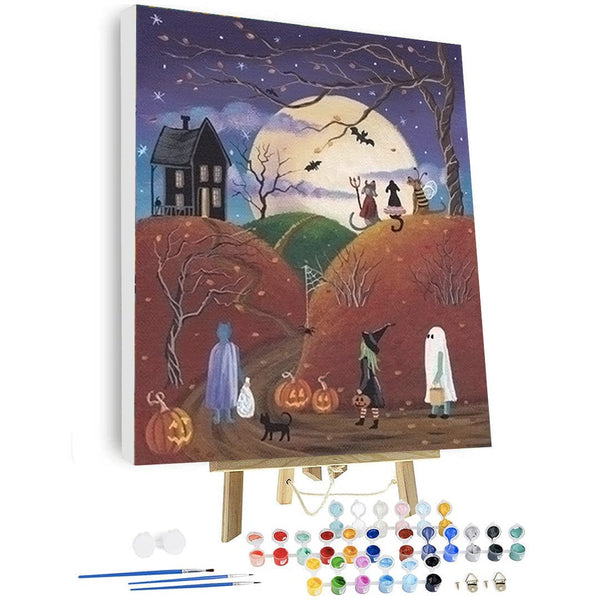 paintingnumberart 16"x20"/40x50cm / Without frame Paint By Numbers Kit – Halloween at Night 1