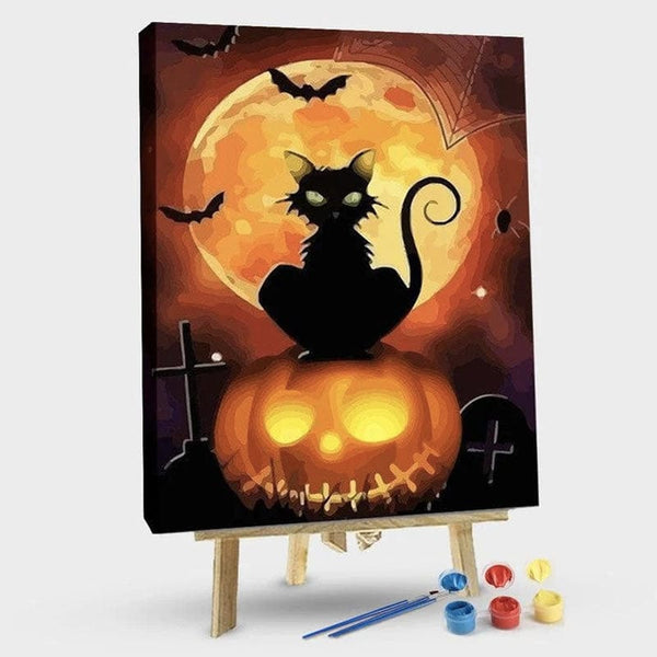 paintingnumberart 16"x20"/40x50cm / Without frame Paint By Numbers Kit – Halloween Cat
