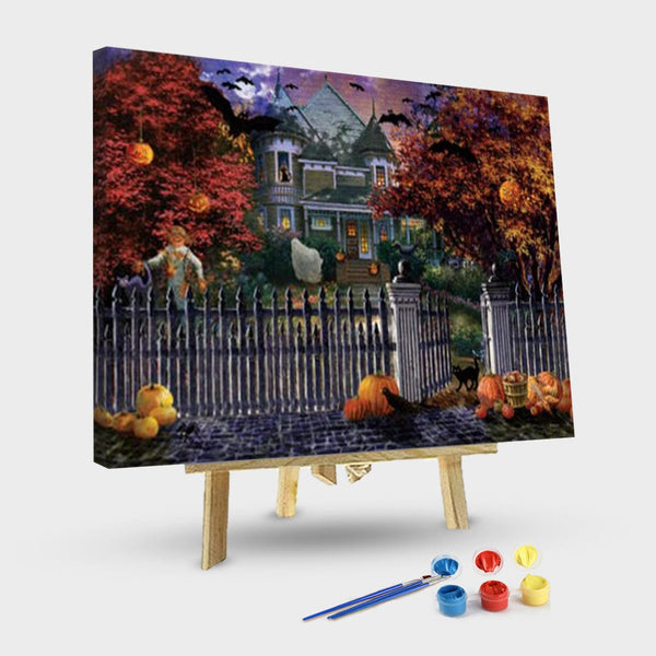 paintingnumberart 16"x20"/40x50cm / Without frame Paint By Numbers Kit-Halloween House