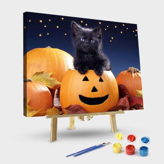 paintingnumberart 16"x20"/40x50cm / Without frame Paint By Numbers Kit – Halloween Kitten