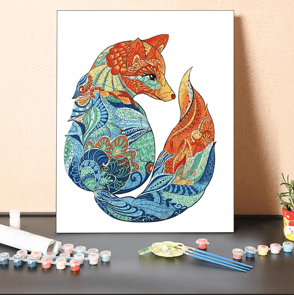 paintingnumberart 16"x20"/40x50cm / Without frame Paint By Numbers Kit-Hand drawn fox represents wisdom