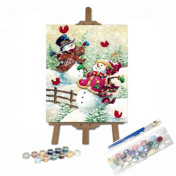 paintingnumberart 16"x20"/40x50cm / Without frame Paint By Numbers Kit-Happy Snowman