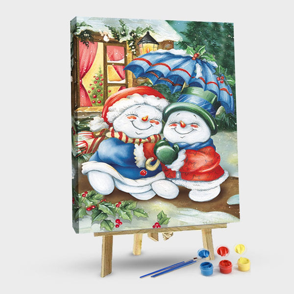 paintingnumberart 16"x20"/40x50cm / Without frame Paint By Numbers Kit-Happy Snowman