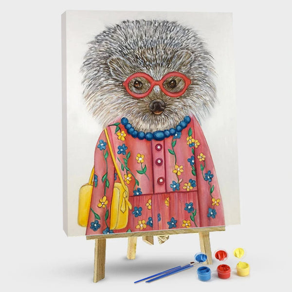 paintingnumberart 16"x20"/40x50cm / Without frame Paint By Numbers Kit-Hedgehog Girl