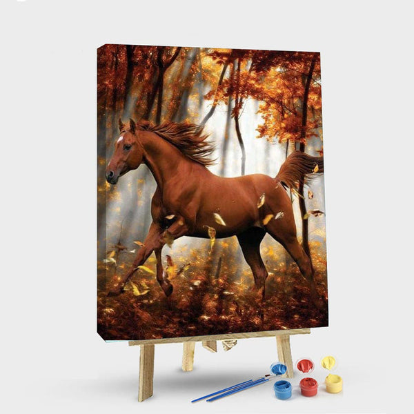 paintingnumberart 16"x20"/40x50cm / Without frame Paint By Numbers Kit – Horse in Autumn
