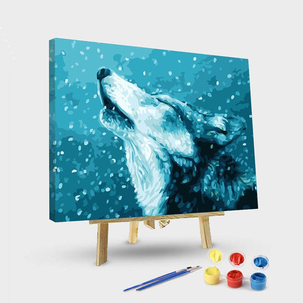 paintingnumberart 16"x20"/40x50cm / Without frame Paint By Numbers Kit – Howl Of A Lone Wolf