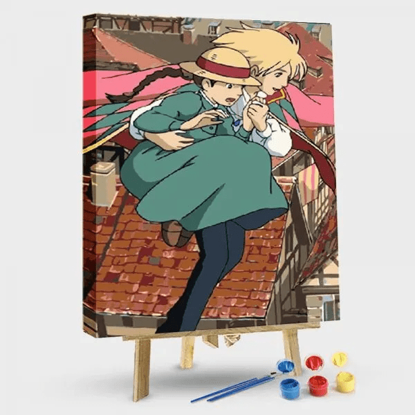 paintingnumberart 16"x20"/40x50cm / Without frame Paint by Numbers Kit-Howl’s moving castle