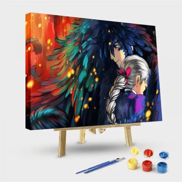 paintingnumberart 16"x20"/40x50cm / Without frame Paint by Numbers Kit-Howl’s moving castle