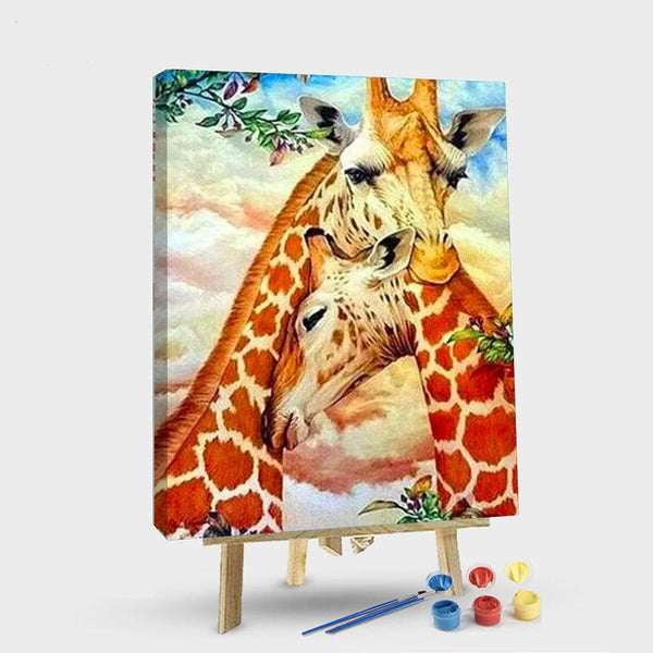 paintingnumberart 16"x20"/40x50cm / Without frame Paint By Numbers Kit – Hugging Giraffe