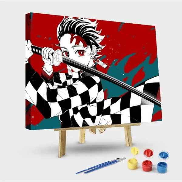 paintingnumberart 16"x20"/40x50cm / Without frame Paint by Numbers Kit-Kamado Tanjirou