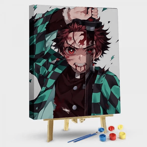 paintingnumberart 16"x20"/40x50cm / Without frame Paint by Numbers Kit-Kamado Tanjirou