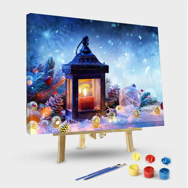 paintingnumberart 16"x20"/40x50cm / Without frame Paint By Numbers Kit – Lamp in Snow