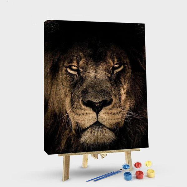 paintingnumberart 16"x20"/40x50cm / Without frame Paint By Numbers Kit – Lion In Dark