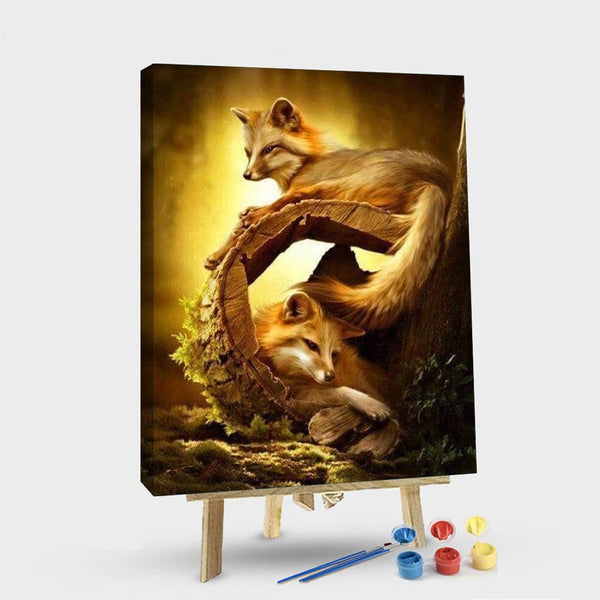 paintingnumberart 16"x20"/40x50cm / Without frame Paint By Numbers Kit – little fox in the forest