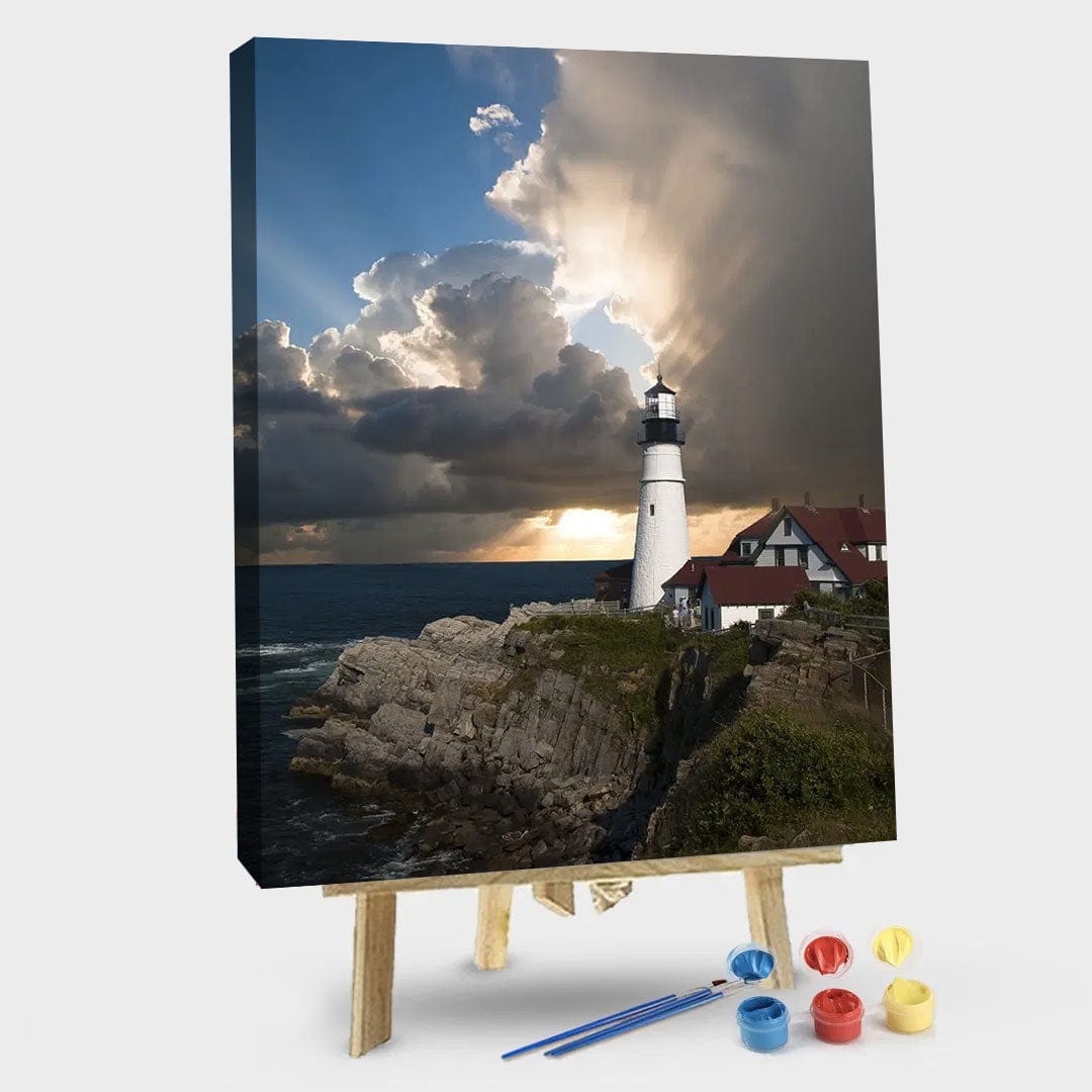 paintingnumberart 16"x20"/40x50cm / Without frame Paint By Numbers Kit – Lone Lighthouse