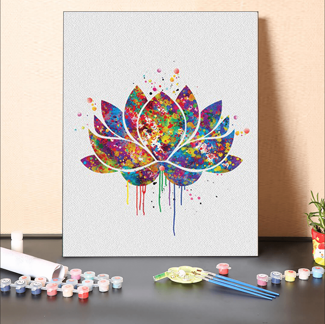 paintingnumberart 16"x20"/40x50cm / Without frame Paint By Numbers Kit- lotus pedestal