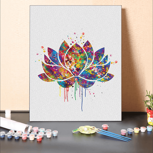 paintingnumberart 16"x20"/40x50cm / Without frame Paint By Numbers Kit- lotus pedestal