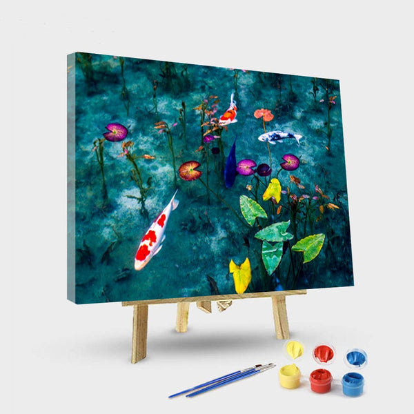 paintingnumberart 16"x20"/40x50cm / Without frame Paint By Numbers Kit-lotus pond moonlight