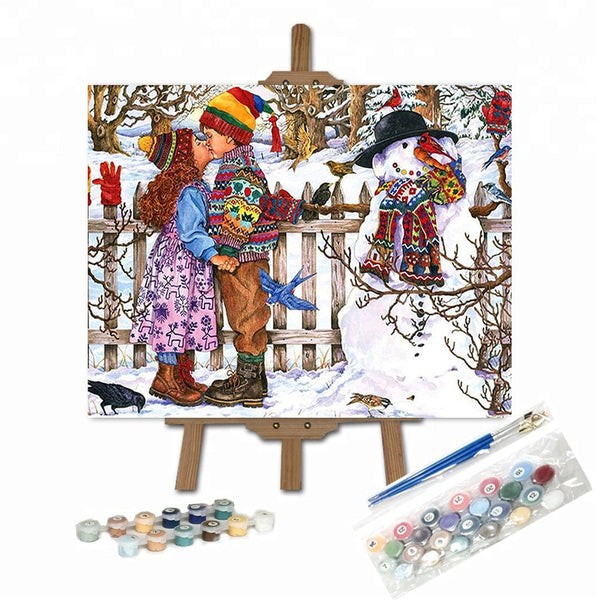 paintingnumberart 16"x20"/40x50cm / Without frame Paint By Numbers Kit-Love Snowman