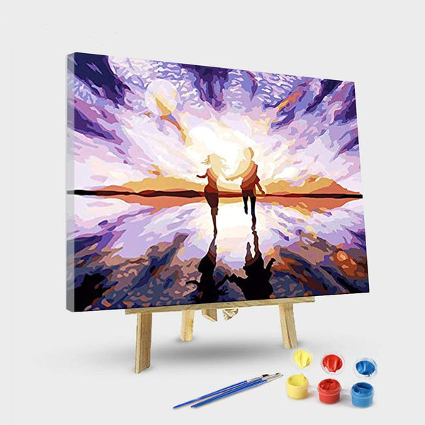 paintingnumberart 16"x20"/40x50cm / Without frame Paint By Numbers Kit-Lovers in the sunset