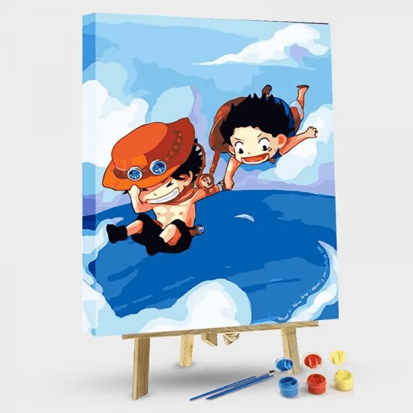 paintingnumberart 16"x20"/40x50cm / Without frame Paint by Numbers Kit-Luffy and Ace