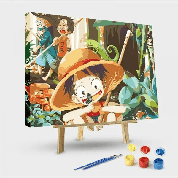 paintingnumberart 16"x20"/40x50cm / Without frame Paint by Numbers Kit- Luffy In The Jungle
