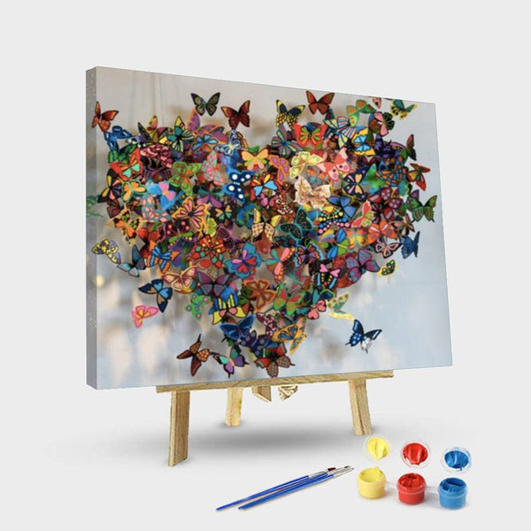 paintingnumberart 16"x20"/40x50cm / Without frame Paint by Numbers Kit – Mandala Butterfly Heart