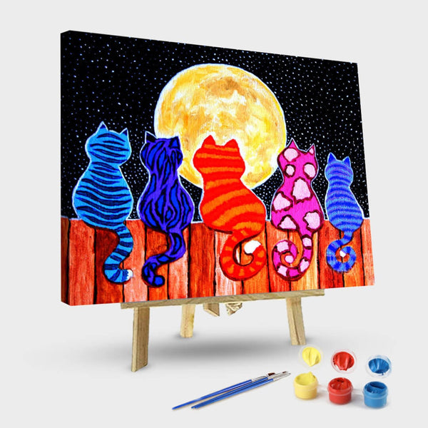 paintingnumberart 16"x20"/40x50cm / Without frame Paint By Numbers Kit-Meowing at Midnight