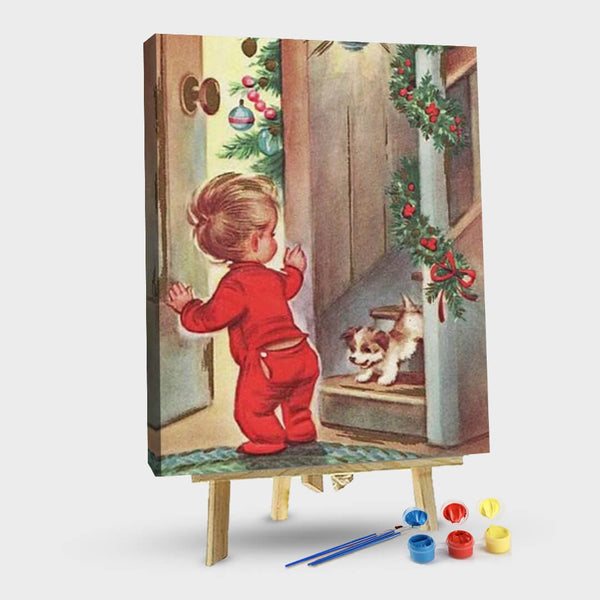 paintingnumberart 16"x20"/40x50cm / Without frame Paint By Numbers Kit-Merry Christmas Baby