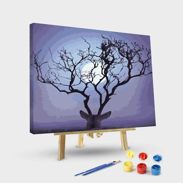 paintingnumberart 16"x20"/40x50cm / Without frame Paint By Numbers Kit – Moonlight Deer Paint