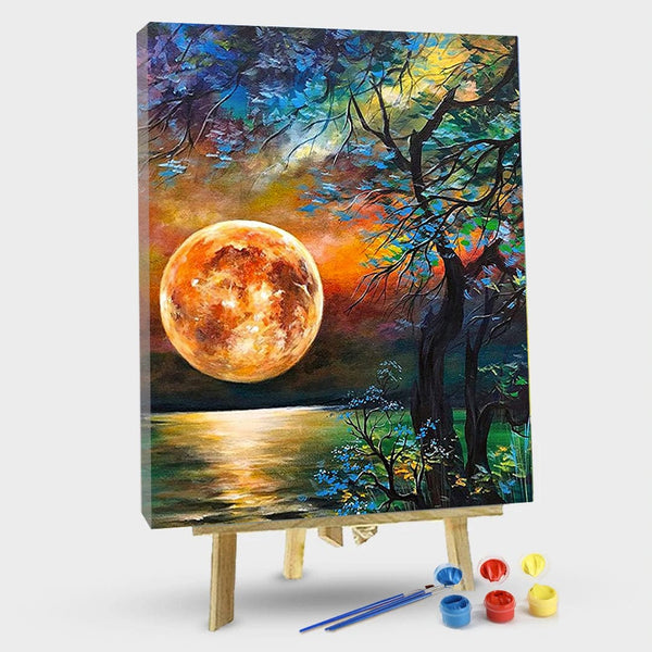 paintingnumberart 16"x20"/40x50cm / Without frame Paint By Numbers Kit – Moonlit night
