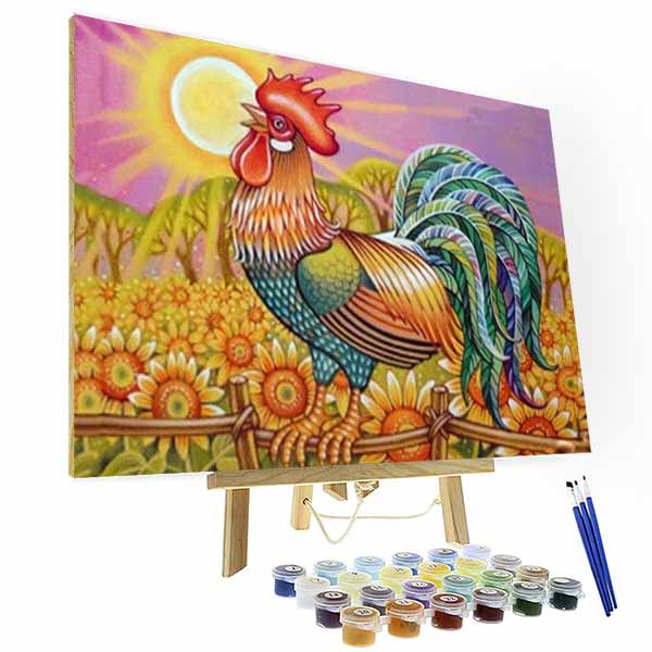 paintingnumberart 16"x20"/40x50cm / Without frame Paint by Numbers Kit – Morning Rooster