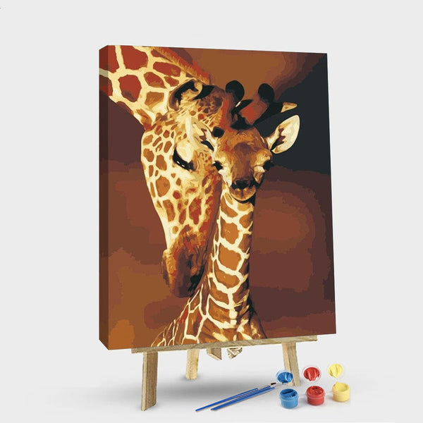 paintingnumberart 16"x20"/40x50cm / Without frame Paint By Numbers Kit – Mother Giraffe