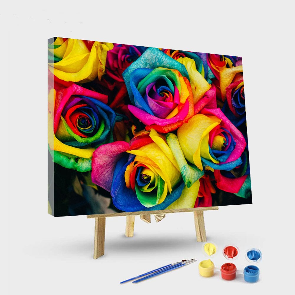 paintingnumberart 16"x20"/40x50cm / Without frame Paint by Numbers Kit –  Multicolored roses