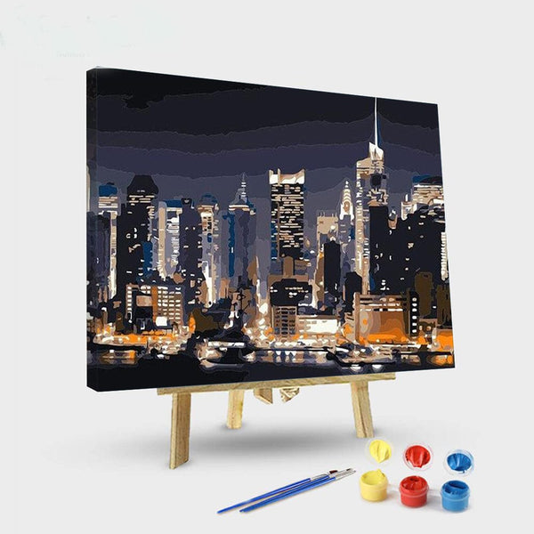paintingnumberart 16"x20"/40x50cm / Without frame Paint By Numbers Kit – New York City Manhattan
